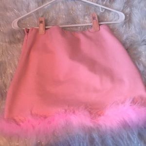 Dolls Kill fluffy pink skirt